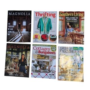 Magazine Lot Of 6 Magnolia Thrifting Southern Living Amer Farmhouse Cottage